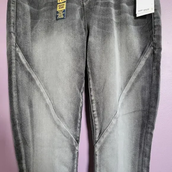 NWT Seven7 Washed Gray Mid Rise Luxury Skin Fit Legging Moto Skinny Jeans - Picture 7 of 16